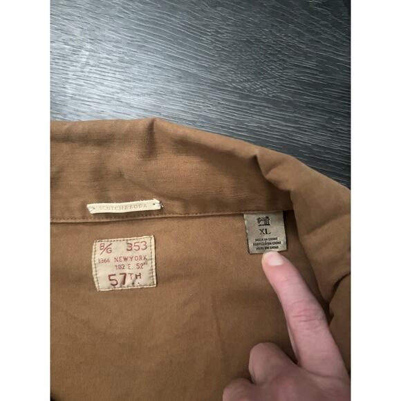 Scotch and Soda Field Jacket Shirt Button Down Pockets Men XL Brown - Picture 5 of 7